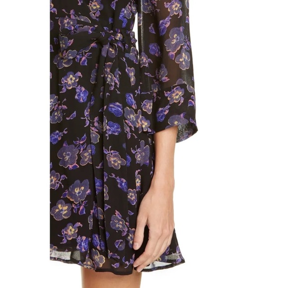 Ganni Floral Print Georgette Wrap Dress, Small - Picture 5 of 15